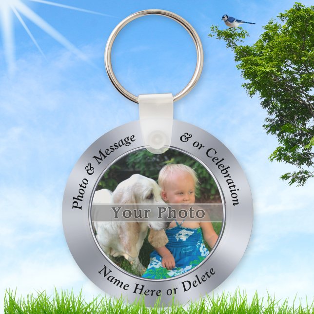 Billige Personalisierte Keyrings, Ihr FOTO und Ihr Schlüsselanhänger (Photo keychains. Photo bag tags or personalized party favors for birthday, wedding, anniversary.)
