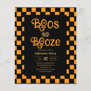 Billige Retro-Geister und -Schnaps Halloween-Party Flyer