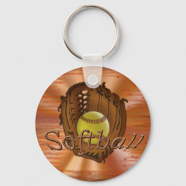 Billige Softball Team Geschenkideen SOFTBALL-SCHLÜ Schlüsselanhänger (Vorderseite)