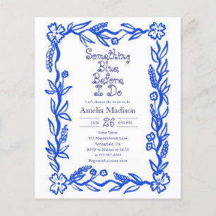 Billige Something Blue Flower Brautparty Flyer