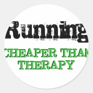 Billiger als Therapie Runder Aufkleber