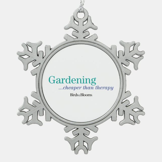 Billiger als Therapie Schneeflocken Zinn-Ornament (Vorderseite)