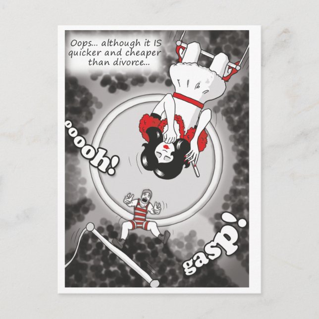 'Billiger & schneller als Scheidung' Postkarte (Vorderseite)