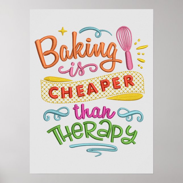 Billigeres Backen als therapeutisches Kitchen Zita Poster (Vorne)
