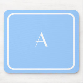 Billiges Light Sky Blue Mousepad mit weißem Monogr
