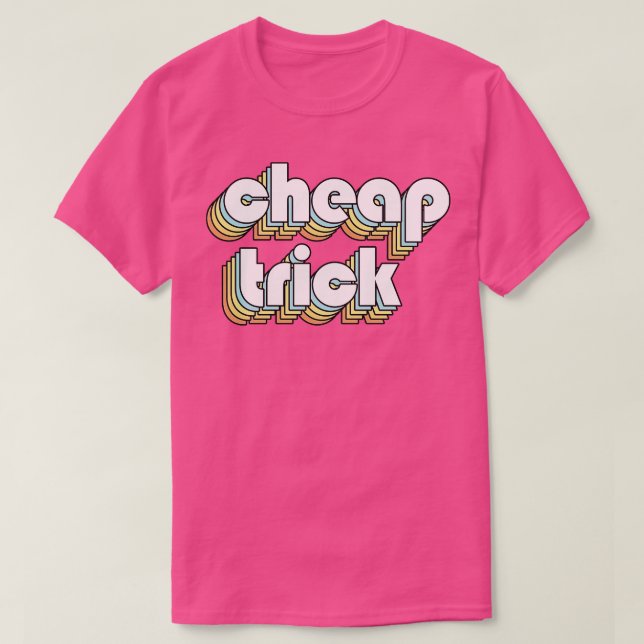 Billiges Trick Retro-Regenbogentypografie verblass T-Shirt (Design vorne)