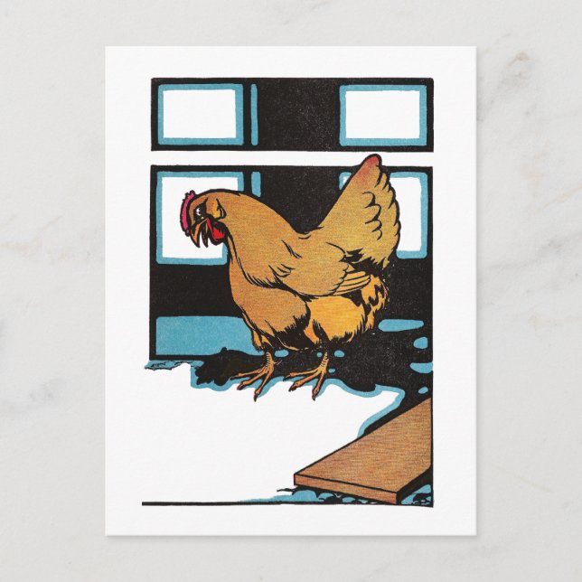 Billina der Gelbe Hen Postkarte (Vorderseite)
