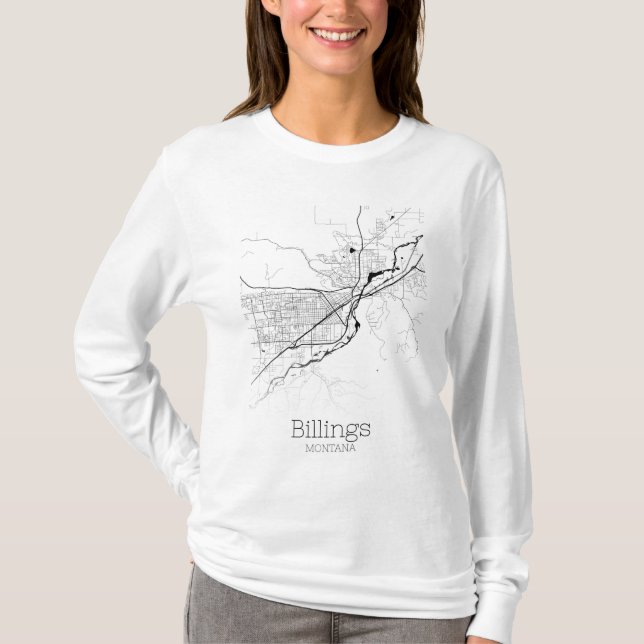 Billings City Map T-Shirt (Vorderseite)