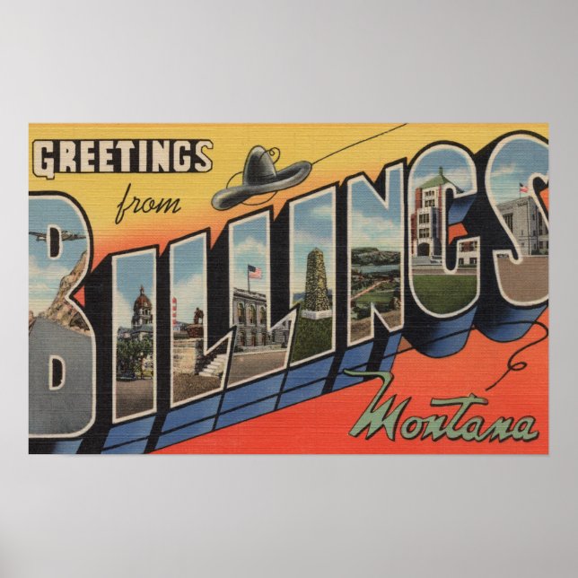 Billings, Montana - Großbuchstaben Szenen 2 Poster (Vorne)