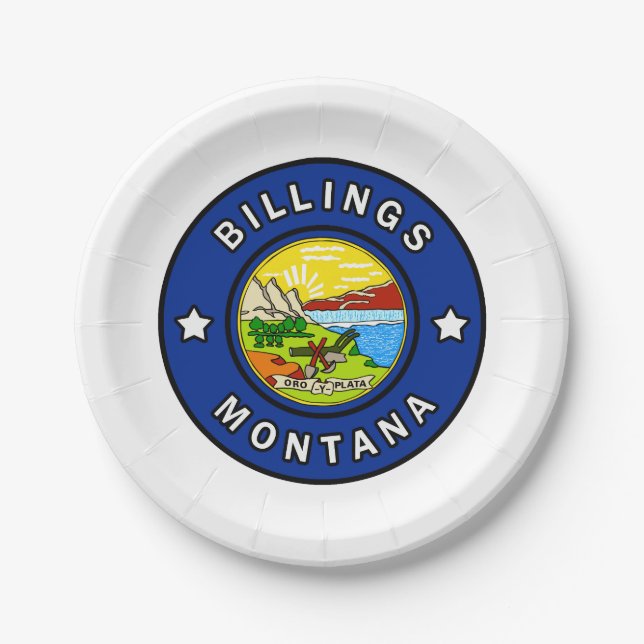 Billings Montana Pappteller (Vorderseite)
