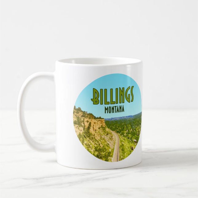 Billings Montana Rim Rocks Vintag Kaffeetasse (Links)
