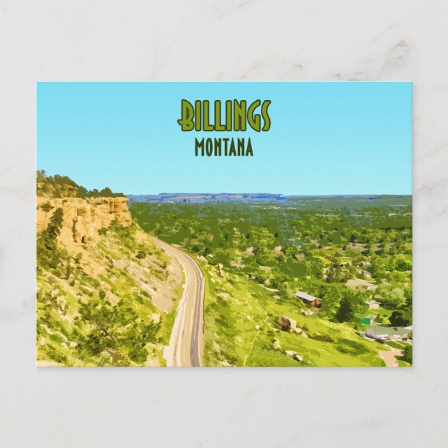 Billings Montana Rim Rocks Vintag Postkarte (Vorderseite)