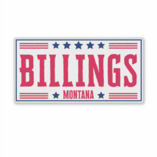 BILLINGS MONTANA Stars & Streifen Aufkleber