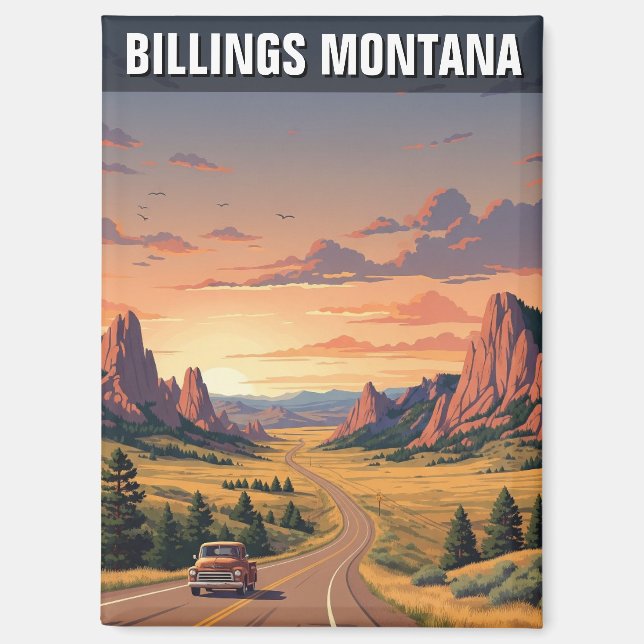 Billings Montana Travel Magnet (Vorderseite)