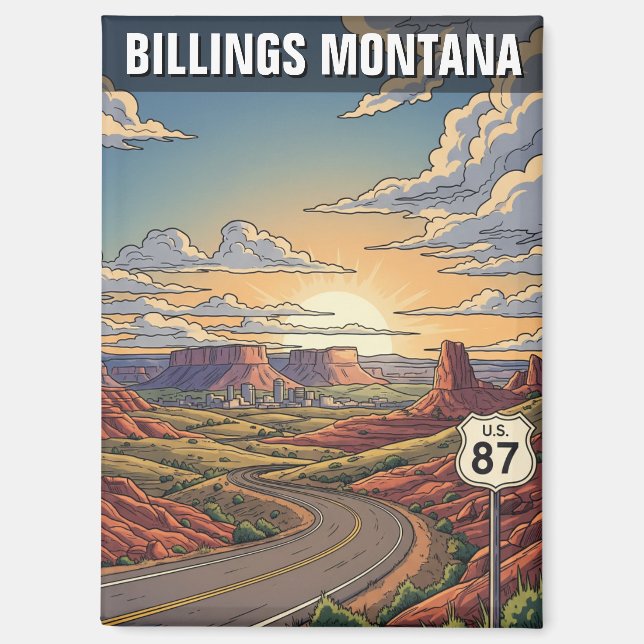 Billings Montana Travel Magnet (Vorderseite)