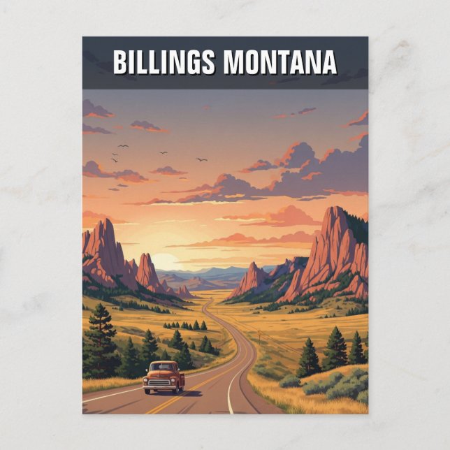 Billings Montana Travel Postkarte (Vorderseite)