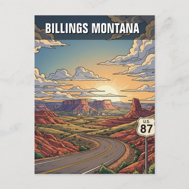 Billings Montana Travel Postkarte (Vorderseite)