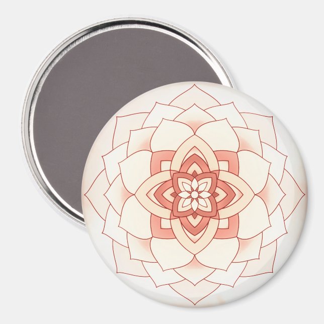 Billowy Blooming Mandala Magnet (Vorderseite/Rückseite)
