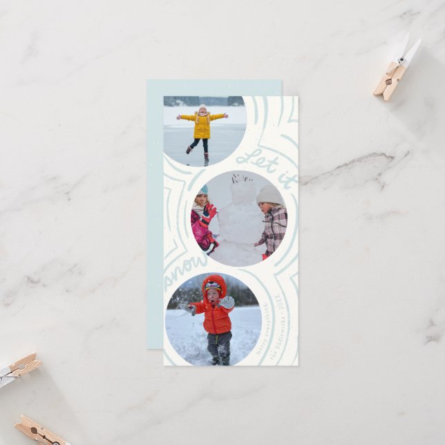 Billowy Snow- Tall Holiday Photo Card (Vorderseite/Rückseite Beispiel)