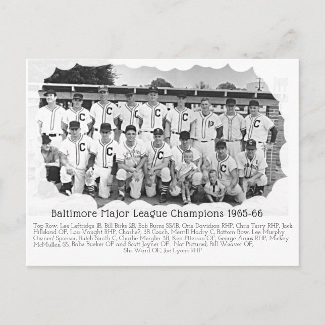 BILLY BIRKS 1965-66 BASEBALL - Postcar Postkarte (Vorderseite)