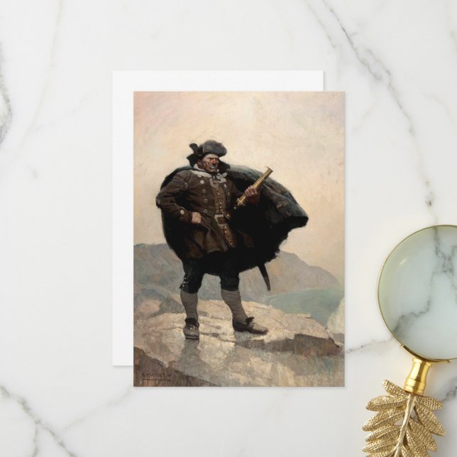 Billy Bones, Treasure Island von N. C. Wyeth Dankeskarte (Vorderseite/Rückseite Beispiel)