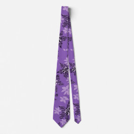 Billy Bong Hawaiian - Lila Passion Blume Satin Krawatte