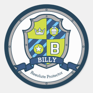 Billy Buchstabe B Namensbedeutung Heraldik Schild  Runder Aufkleber