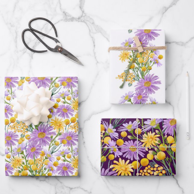 Billy Buttons und Daisy Blues Geschenkpapier Set (Vorderseite)