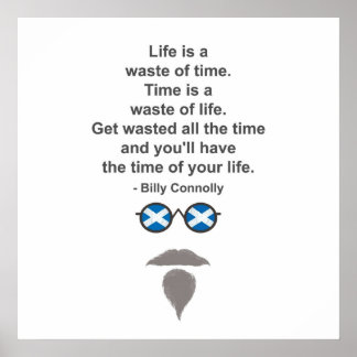 Billy Connolly Brillen und Zitat Poster