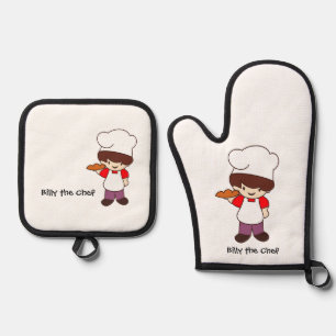 Billy der Chef Masterchef Druck Ofenhandschuh & Topflappen-Set