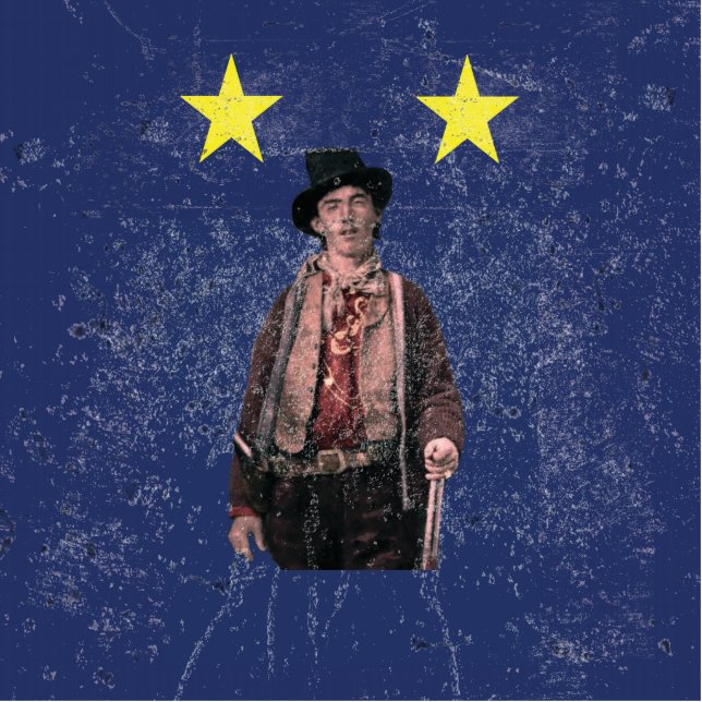 Billy, der Kid American Gunfighter Outlaw Old West Fotoskulptur Magnet (Vorne)