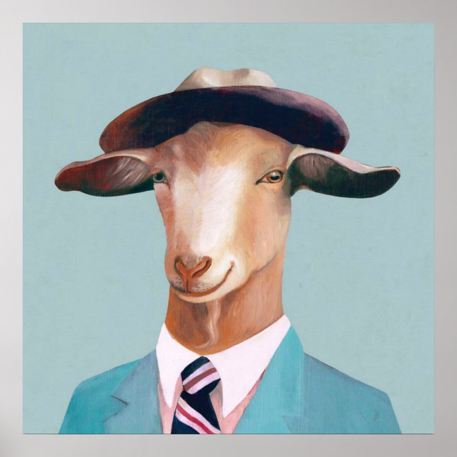 Billy Goat_Funny Goat Leinwand| Ziege Wohngestaltu Poster (Vorne)