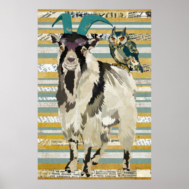 Billy Goat & Owl Art Poster (Vorne)