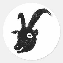 Billy Goat Potato Print Runder Aufkleber