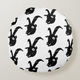 Billy Goat Potato Print Rundes Kissen