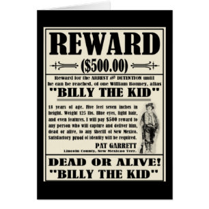 Billy l'affiche Recherchée d'enfant