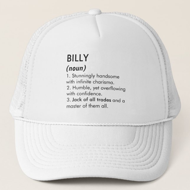 Billy name, Editable name, Custom name Truckerkappe (Vorderseite)