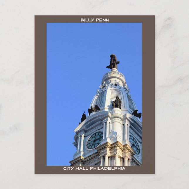 Billy Penn City Hall Philadelphia Postkarte (Vorderseite)