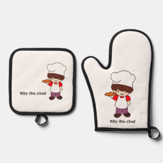 Billy the Chef Masterchef Print  Ofenhandschuh & Topflappen-Set