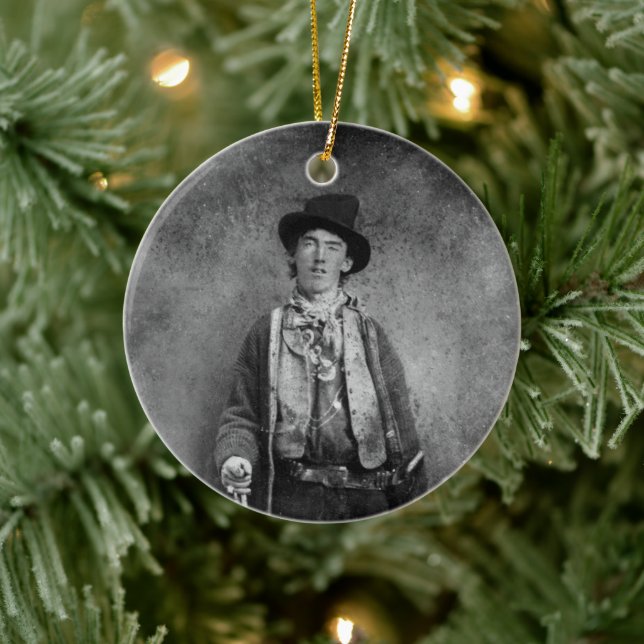 Billy The Kid, amerikanisches altwestliches Gesetz Keramik Ornament (Baum)