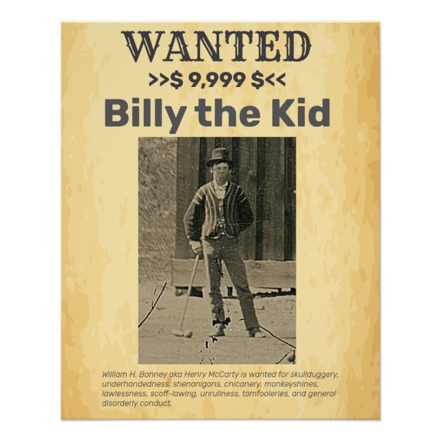 Billy the Kid 🤠 GEWOLLT PREWARD Poster (Vorderseite)