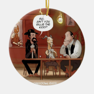 Billy The Kid? Lustige Ziegen Cartoon Keramik Ornament