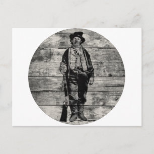Billy The Kid on Wood Postkarte