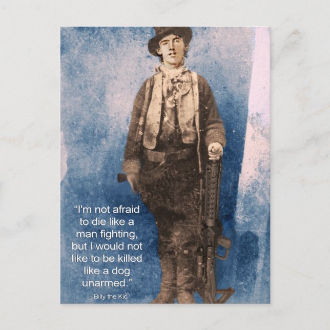 Billy the Kid Quote Postkarte (Vorderseite)