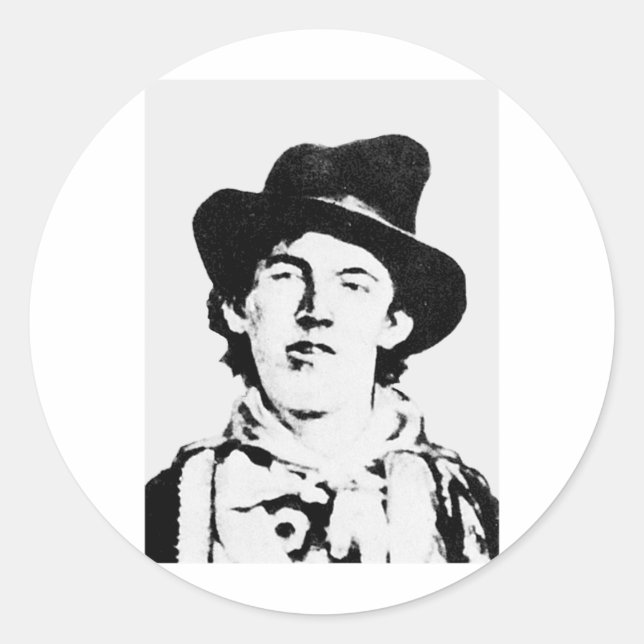 Billy The Kid ~ William H. Bonney/Outlaw Runder Aufkleber (Vorderseite)