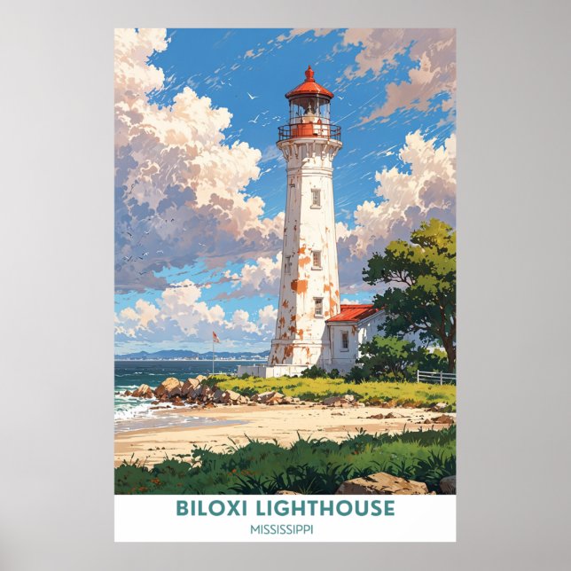 Biloxi Leuchtturm, Mississippi Poster (Vorne)