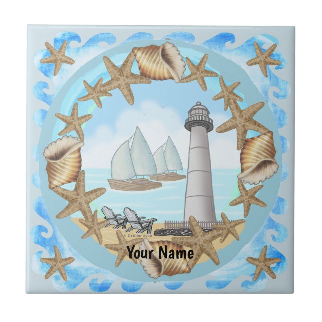 Biloxi Lighthouse Fliese (Vorderseite)