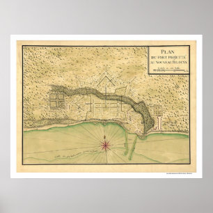 Biloxi Mississippi Befestigungsplan Karte 1721 Poster