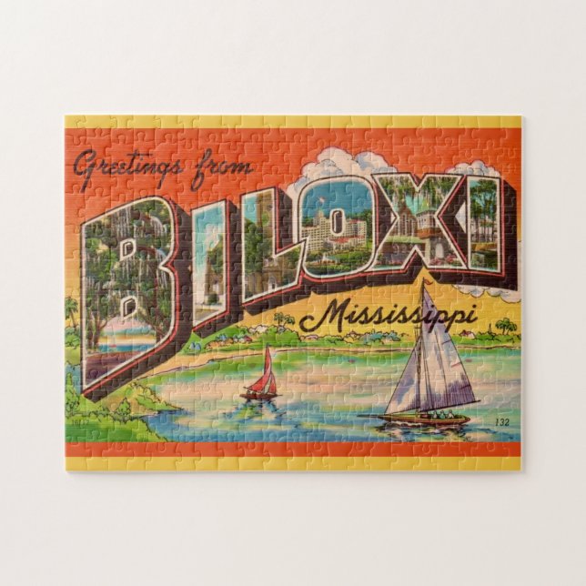 Biloxi Mississippi Grüße Postkarte (Horizontal)