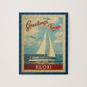 Biloxi Segelboot-Vintage Reise Mississippi